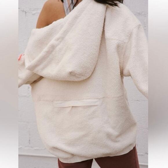 Free People FP Movement Was She Fuzzy Sherpa White Cream Hoodie Pullover Sz S - Picture 3 of 12